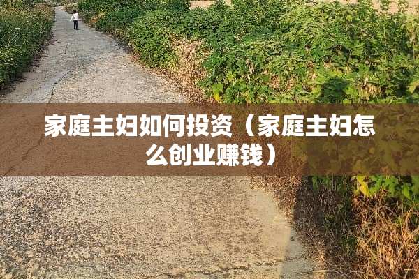 家庭主妇如何投资（家庭主妇怎么创业赚钱）