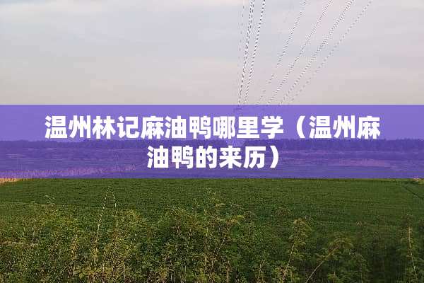 温州林记麻油鸭哪里学（温州麻油鸭的来历）