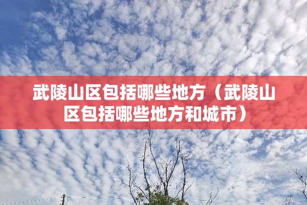 武陵山区包括哪些地方（武陵山区包括哪些地方和城市）