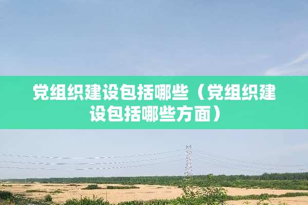 *组织建设包括哪些（*组织建设包括哪些方面）