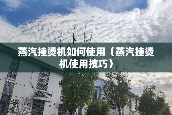 蒸汽挂烫机如何使用（蒸汽挂烫机使用技巧）