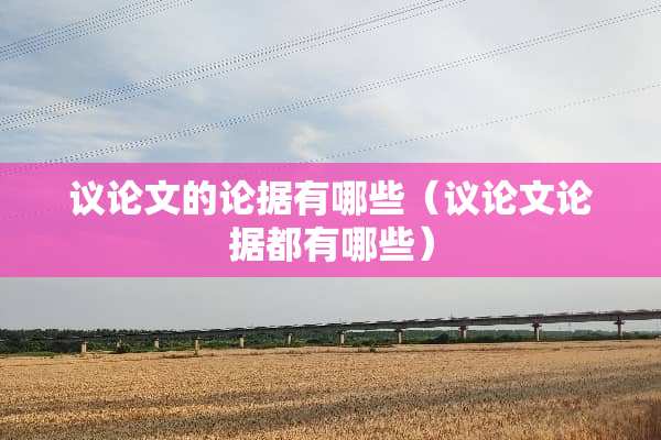 议论文的论据有哪些（议论文论据都有哪些）