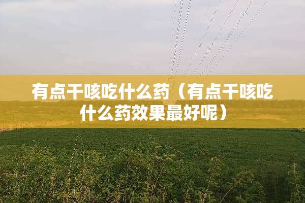 有点干咳吃什么药（有点干咳吃什么药效果最好呢）