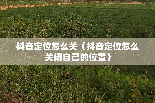 抖音定位怎么关（抖音定位怎么关闭自己的位置）