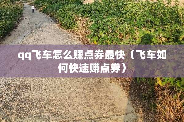 qq飞车怎么赚点券最快（飞车如何快速赚点券）