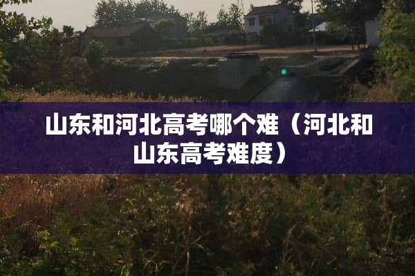 山东和河北高考哪个难（河北和山东高考难度）