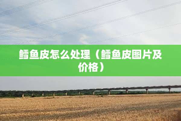 鳕鱼皮怎么处理（鳕鱼皮图片及价格）