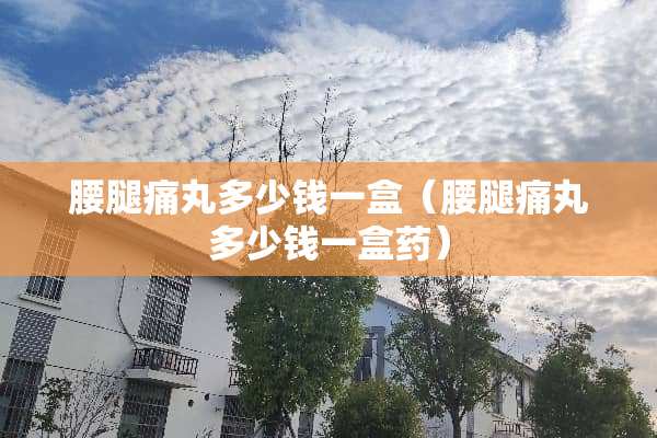 腰腿痛丸多少钱一盒（腰腿痛丸多少钱一盒药）