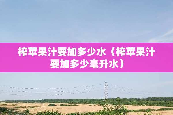 榨苹果汁要加多少水（榨苹果汁要加多少毫升水）