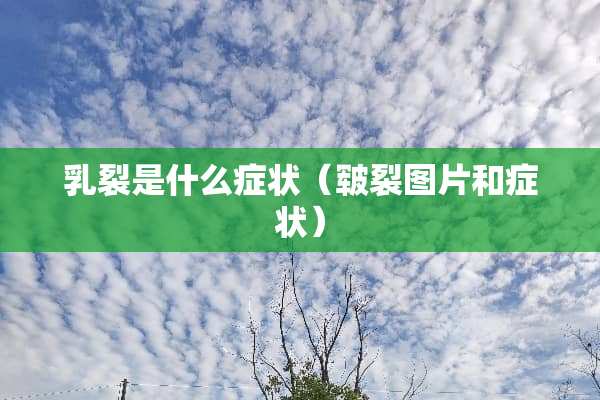 *裂是什么症状（皲裂图片和症状）