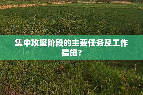 集中攻坚阶段的主要任务及工作措施？