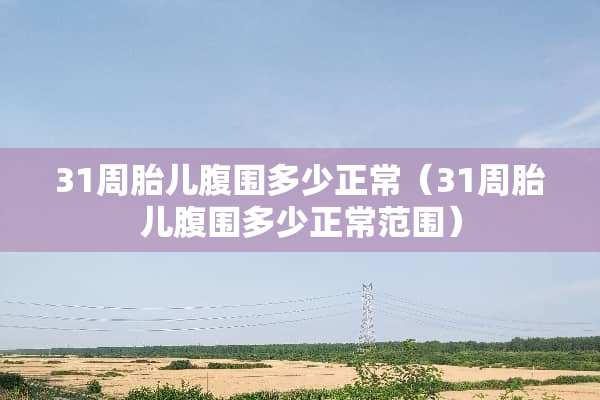 31周胎儿腹围多少正常（31周胎儿腹围多少正常范围）