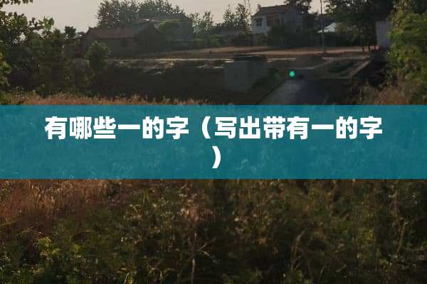有哪些一的字（写出带有一的字）