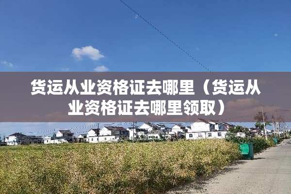 货运从业资格证去哪里（货运从业资格证去哪里领取）