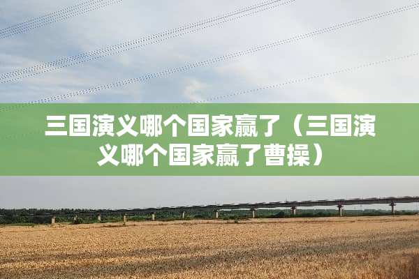 三国演义哪个国家赢了（三国演义哪个国家赢了曹操）