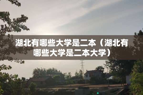 湖北有哪些大学是二本（湖北有哪些大学是二本大学）