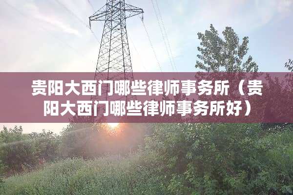 贵阳大西门哪些律师事务所（贵阳大西门哪些律师事务所好）