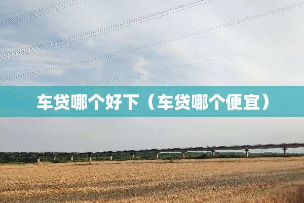 车贷哪个好下（车贷哪个便宜）