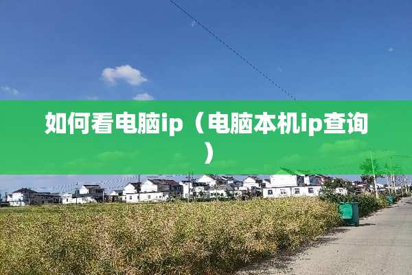 如何看电脑ip（电脑本机ip查询）