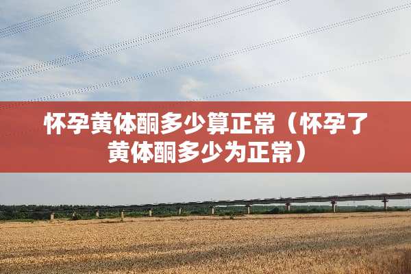 怀孕***多少算正常（怀孕了***多少为正常）