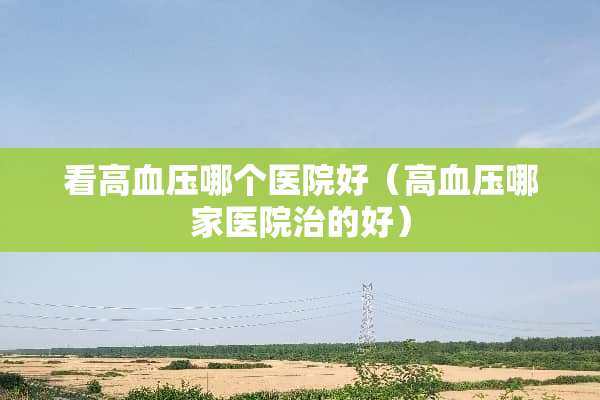 看高血压哪个医院好（高血压哪家医院治的好）