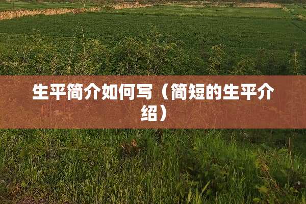 生平简介如何写（简短的生平介绍）