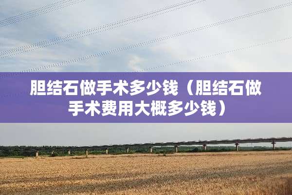 胆结石做手术多少钱（胆结石做手术费用大概多少钱）