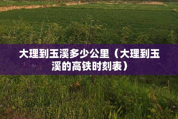 大理到玉溪多少公里（大理到玉溪的高铁时刻表）