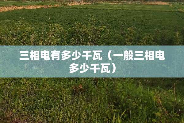 三相电有多少千瓦（一般三相电多少千瓦）