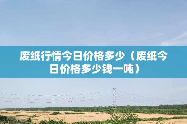 废纸行情今日价格多少（废纸今日价格多少钱一吨）