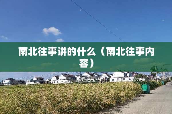 南北往事讲的什么（南北往事内容）