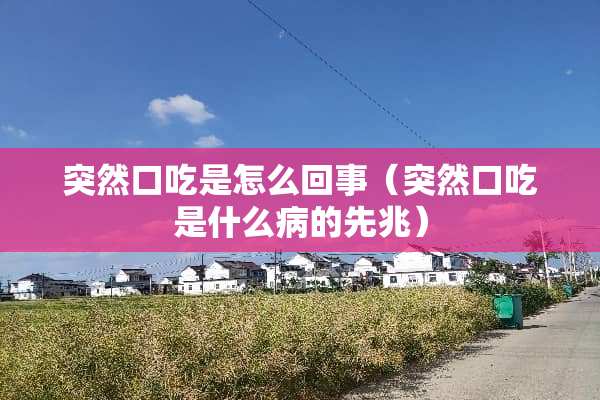 突然口吃是怎么回事（突然口吃是什么病的先兆）