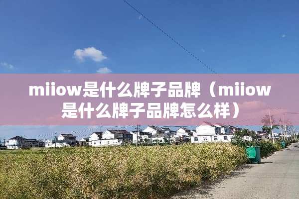 miiow是什么牌子品牌（miiow是什么牌子品牌怎么样）