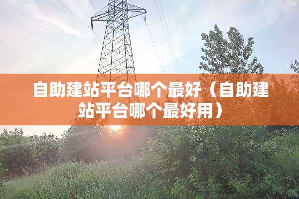 自助建站平台哪个最好（自助建站平台哪个最好用）