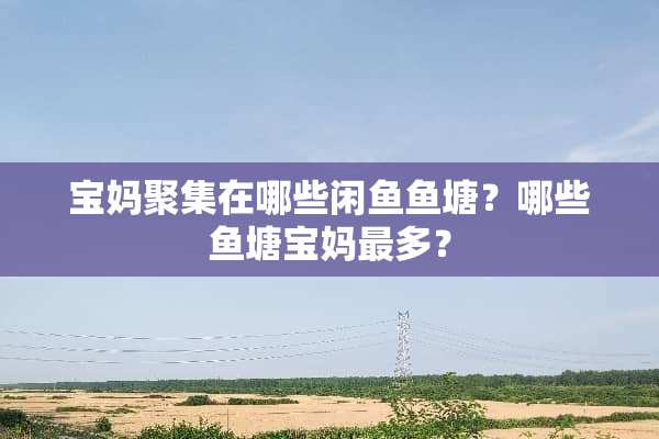 宝妈**在哪些闲鱼鱼塘？哪些鱼塘宝妈最多？