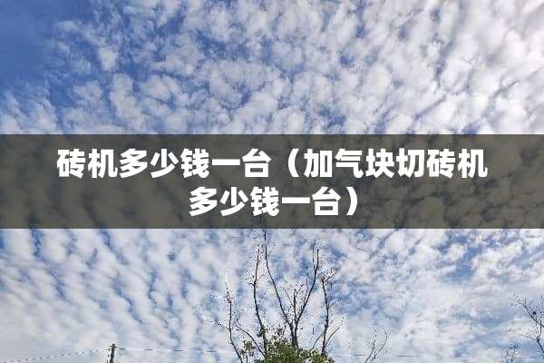 砖机多少钱一台（加气块切砖机多少钱一台）