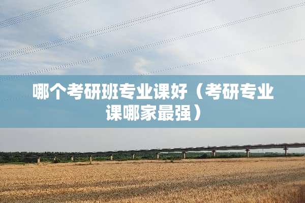 哪个考研班专业课好（考研专业课哪家最强）