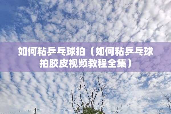 如何粘乒乓球拍（如何粘乒乓球拍胶皮视频教程全集）