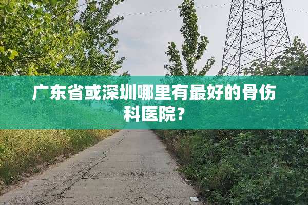 广东省或深圳哪里有最好的骨伤科医院？