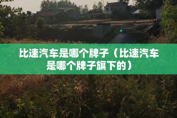 比速汽车是哪个牌子（比速汽车是哪个牌子旗下的）