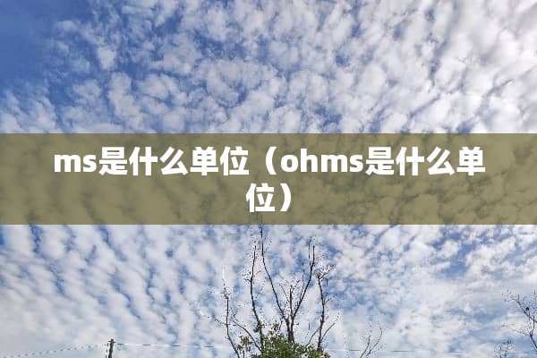 ms是什么单位（ohms是什么单位）