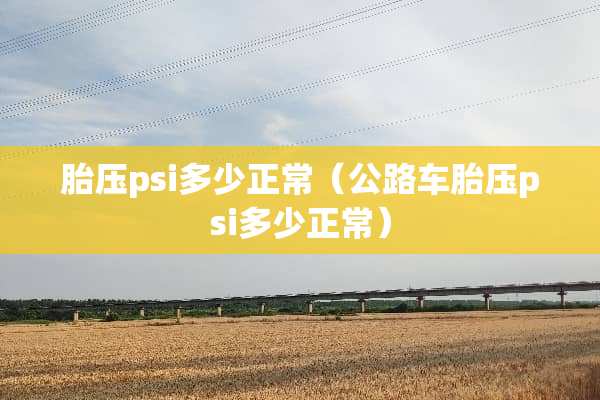 胎压psi多少正常（公路车胎压psi多少正常）