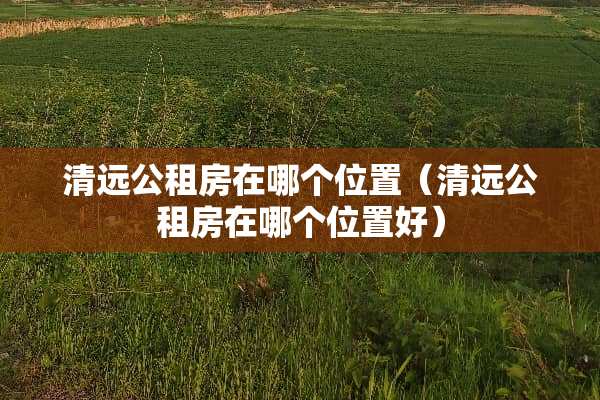 清远公租房在哪个位置（清远公租房在哪个位置好）