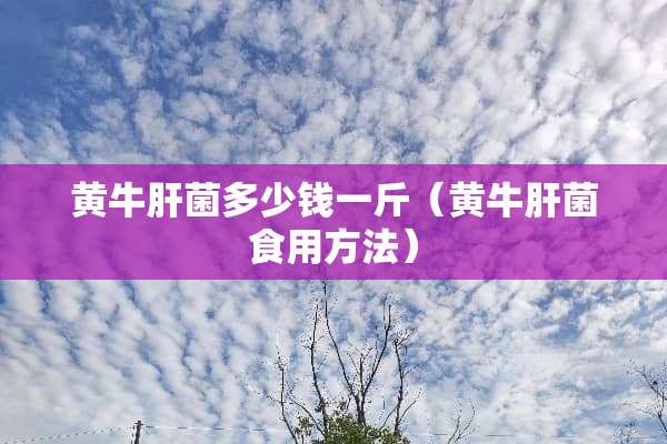 黄牛肝菌多少钱一斤（黄牛肝菌食用方法）
