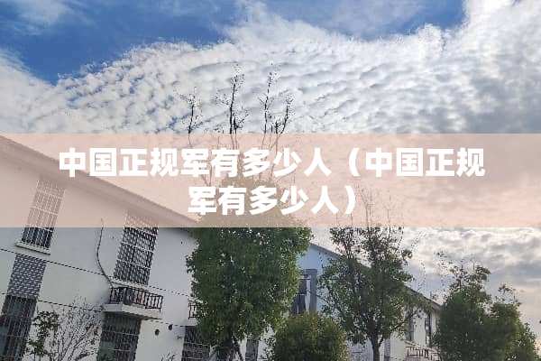 中国正规军有多少人（中国正规军有多少人）