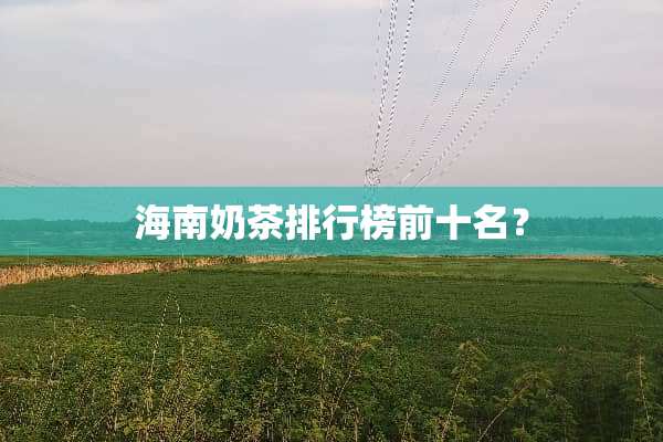 海南奶茶排行榜前十名？