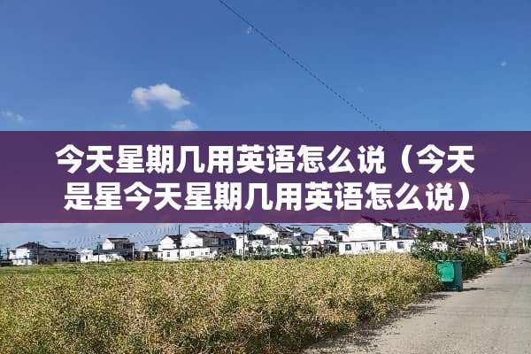 今天星期几用英语怎么说（今天是星今天星期几用英语怎么说）
