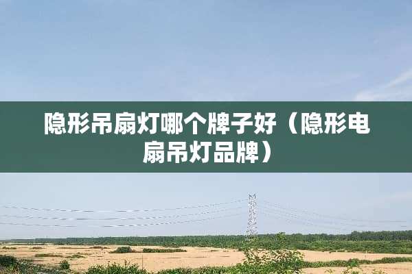 **吊扇灯哪个牌子好（**电扇吊灯品牌）