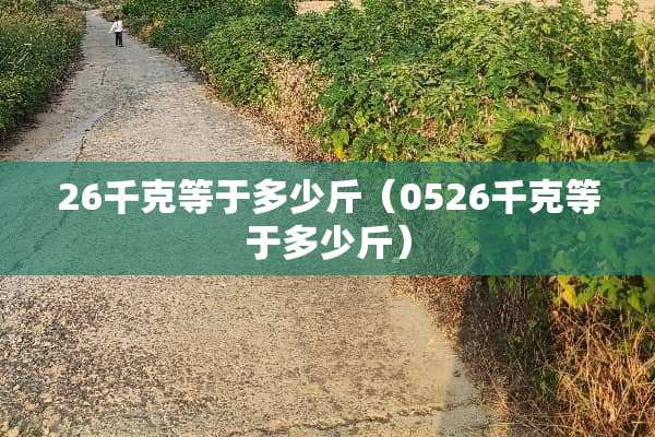 26千克等于多少斤（0526千克等于多少斤）