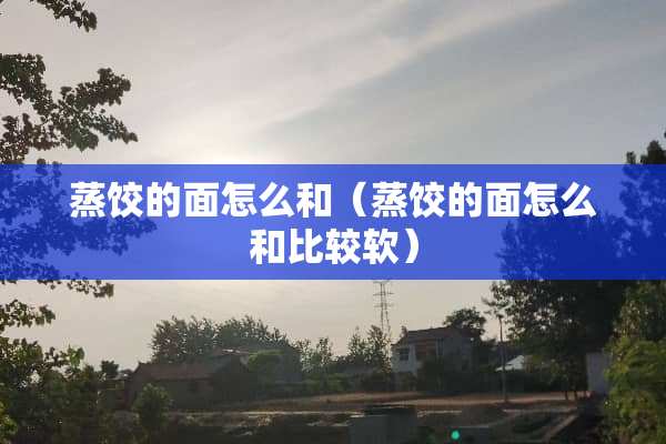 蒸饺的面怎么和（蒸饺的面怎么和比较软）